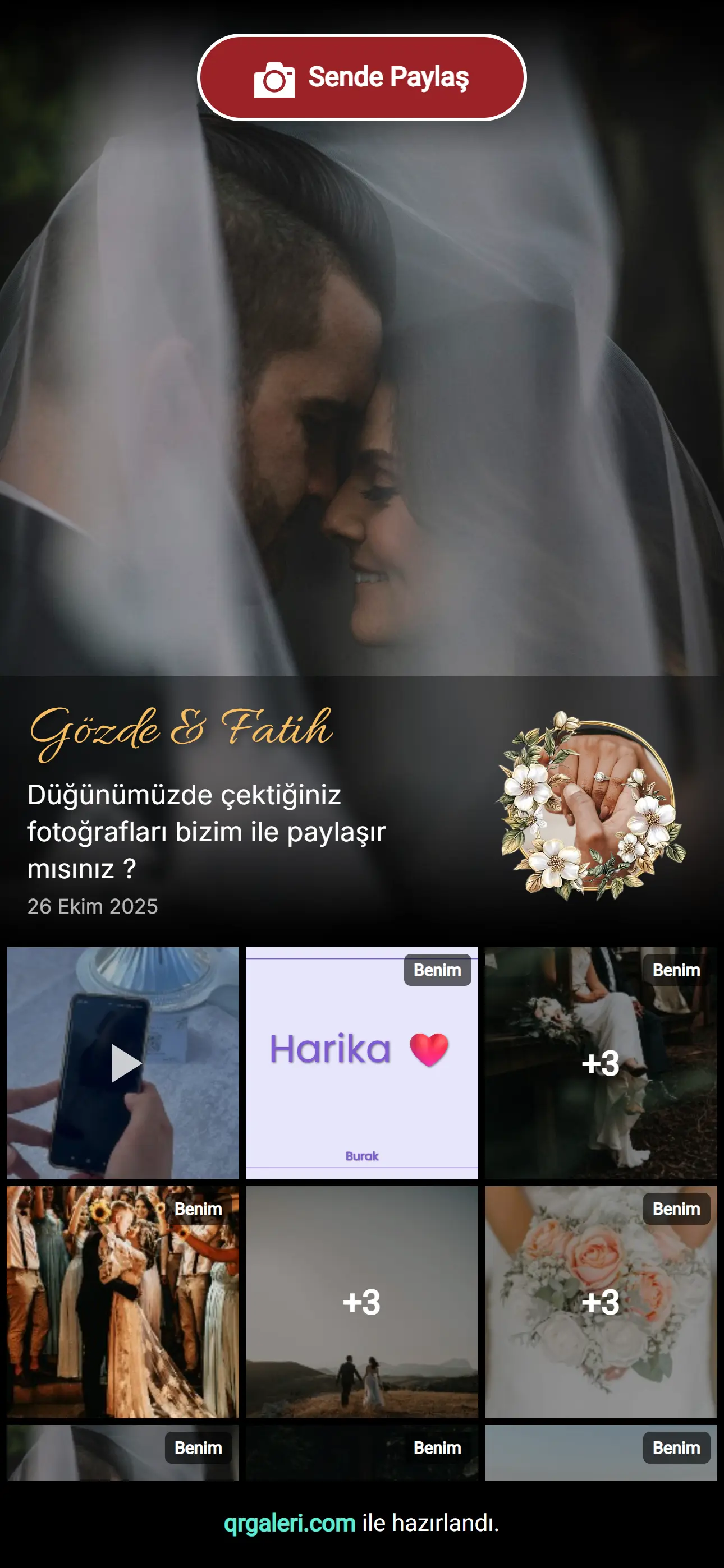 QR Galeri Albüm Ekranı